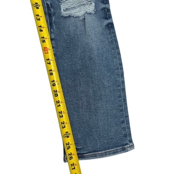 Good American Women's Good Leg Cigarette Distressed Knees Blue jean Size 30X26 - Picture 11 of 13